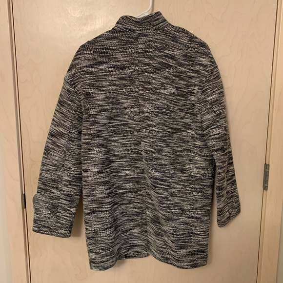 Banana Republic Sweater Jacket, size S, Gray Tweed Scuba Knit Long Sleeve - Picture 7 of 9